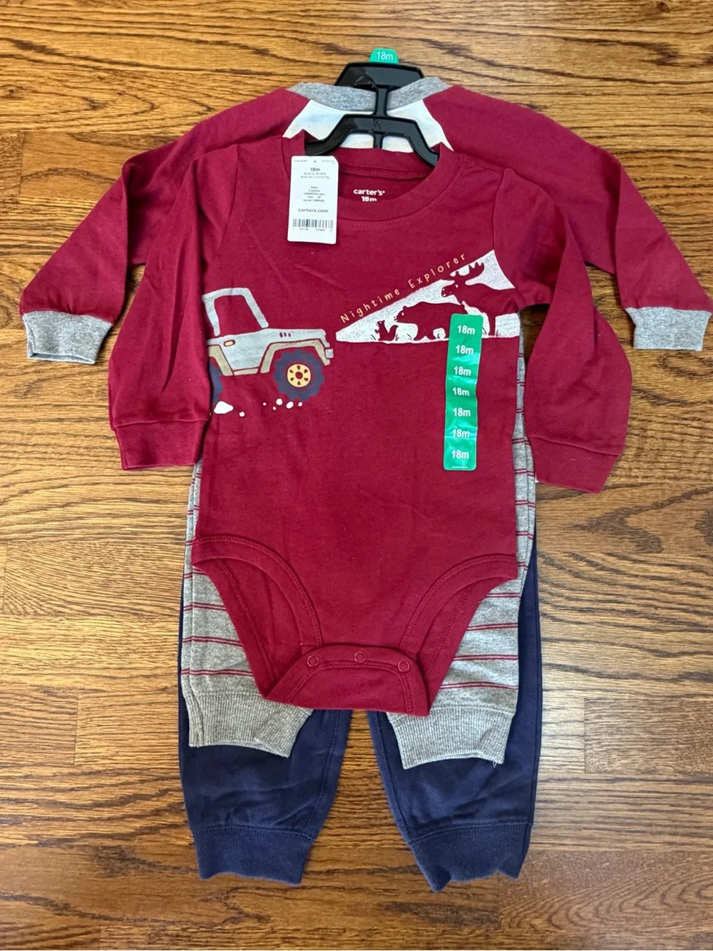 Carter's Boys 18 Months 4 Piece Matching Bodysuit Set, NWT